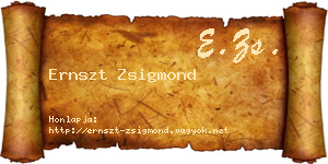 Ernszt Zsigmond névjegykártya